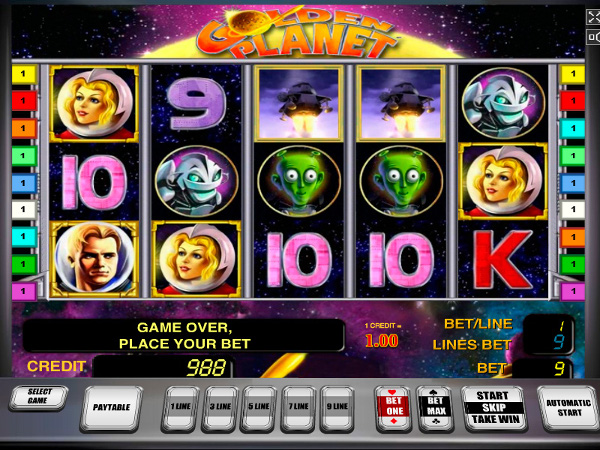 Игровой автомат Golden Planet - галактические богатства для игроков Вулкан казино