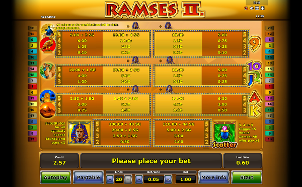 Игровой автомат Ramses 2 - за египетскими сокровищами в казино Вулкан 24