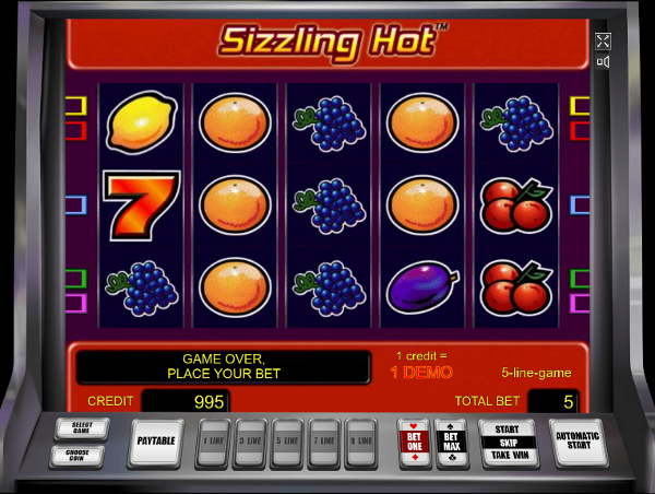Игровой автомат Sizzling Hot - крупные бонусы и призы везунчикам